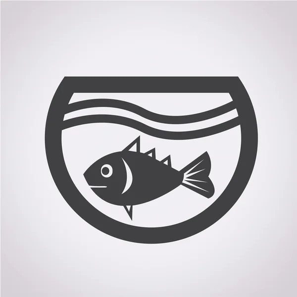 Peces en acuario icono — Vector de stock