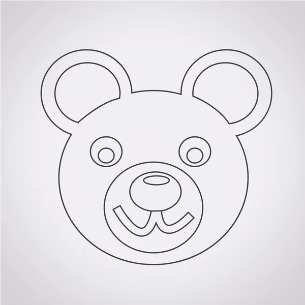 Oso icono vector ilustración — Vector de stock