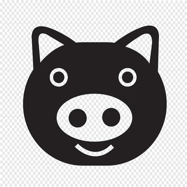 豚のアイコンベクトルイラスト — ストックベクタ