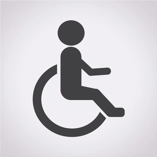 Humano en silla de ruedas Icono para discapacitados — Vector de stock