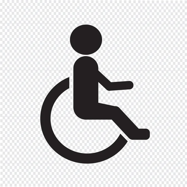 Humano en silla de ruedas Icono para discapacitados — Archivo Imágenes Vectoriales