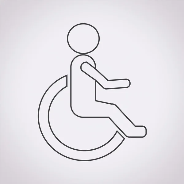 Human on wheelchair Disabled icon — Stock Vector