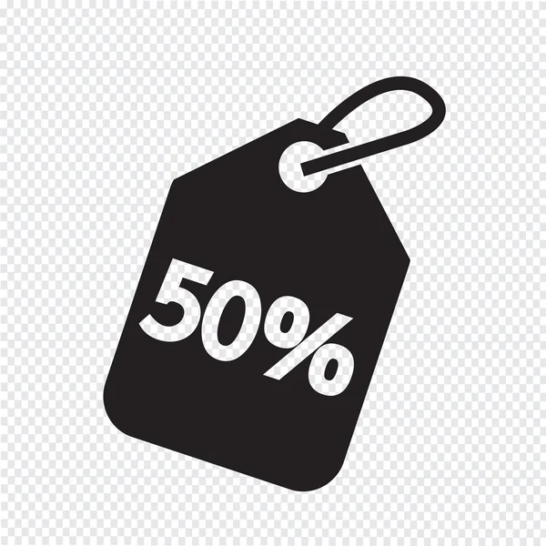 50 perccent koop prijskaartje icon — Stockvector