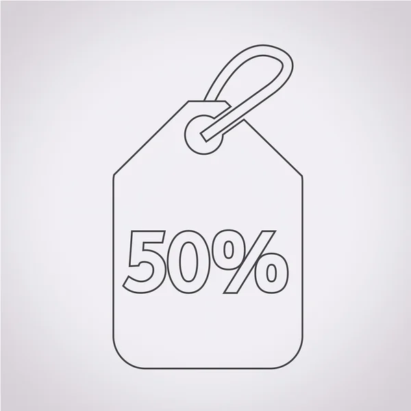 Значок цены продажи 50% — стоковый вектор