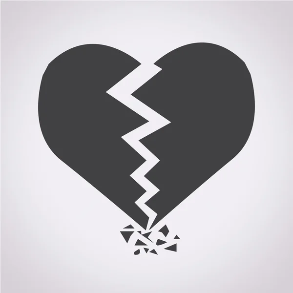 Icono del corazón roto — Vector de stock