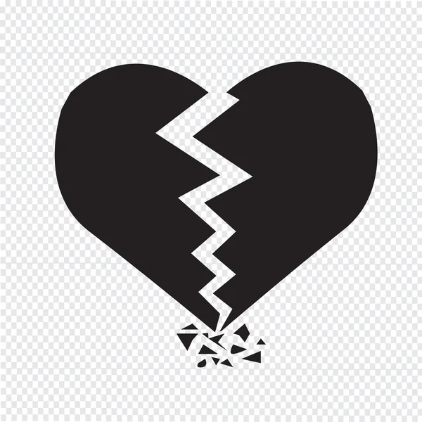 Розбите серце значок — стоковий вектор