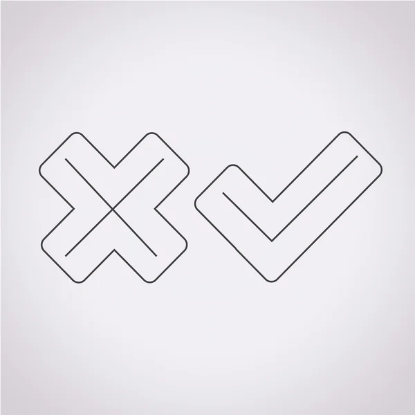 Cocher l'icône Faux et à droite — Image vectorielle