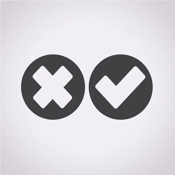 Check mark icon Incorrecto y correcto — Vector de stock