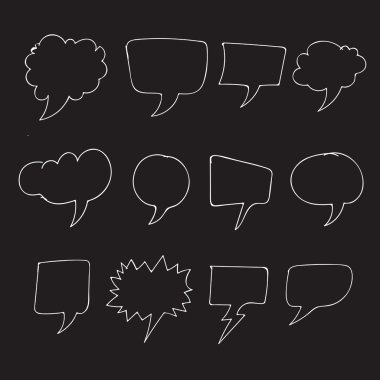 Elle çizilmiş kabarcıklar konuşma