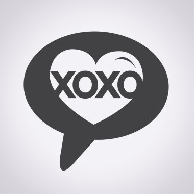 Heart Love Xoxo , Valentines day illustration clipart