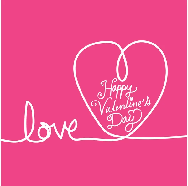 Linea cuore e San Valentino card — Vettoriale Stock