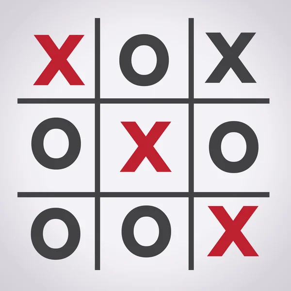 Tic tac toe XO game ,  tic, tac, toe, x, game, o — Stock Vector