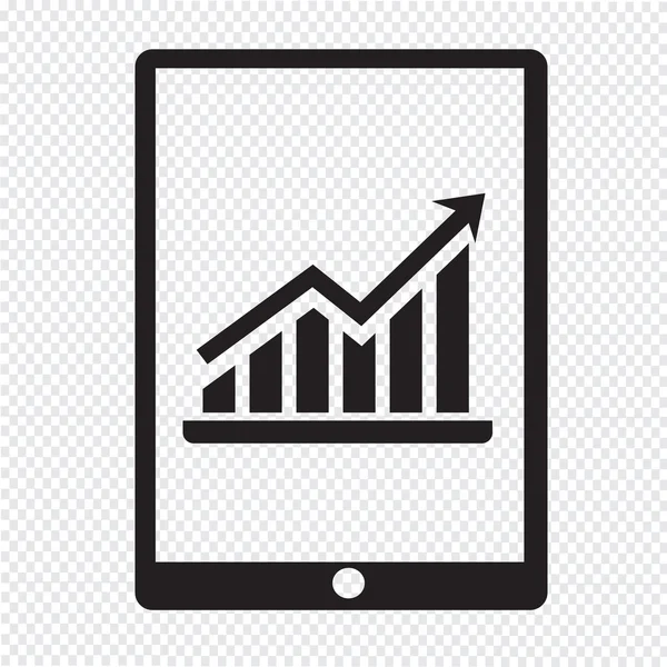 Graph In Tablet PC Icon — Stock Vector