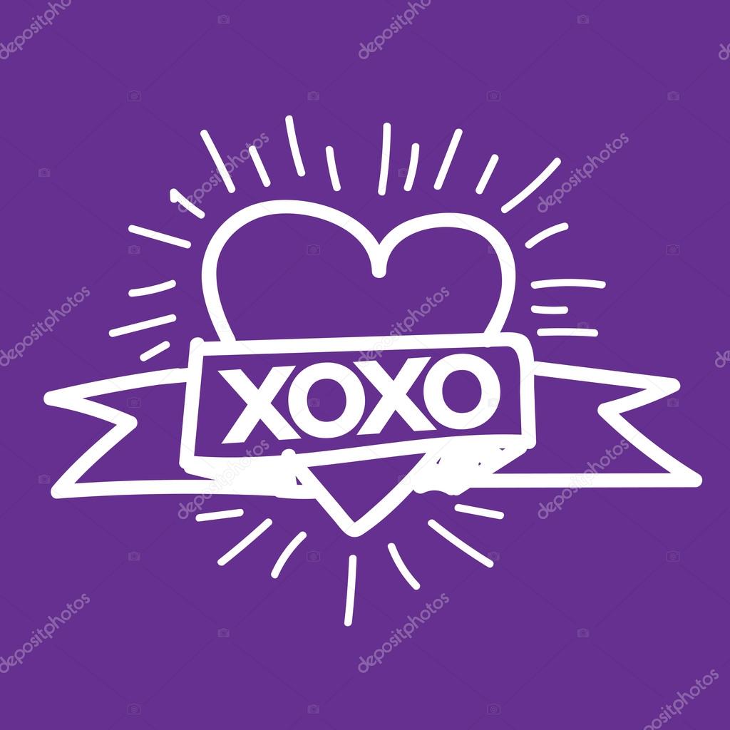 Heart Love Xoxo , Valentines day illustration