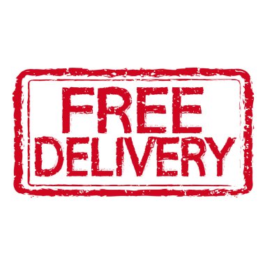 Ücretsiz teslimat lastik damga metni illüstrasyon