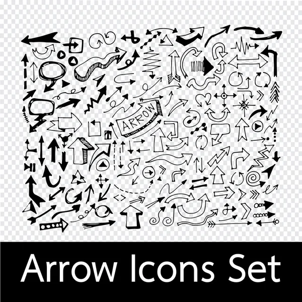 Hand Drawn Arrow Icons — Stock Vector