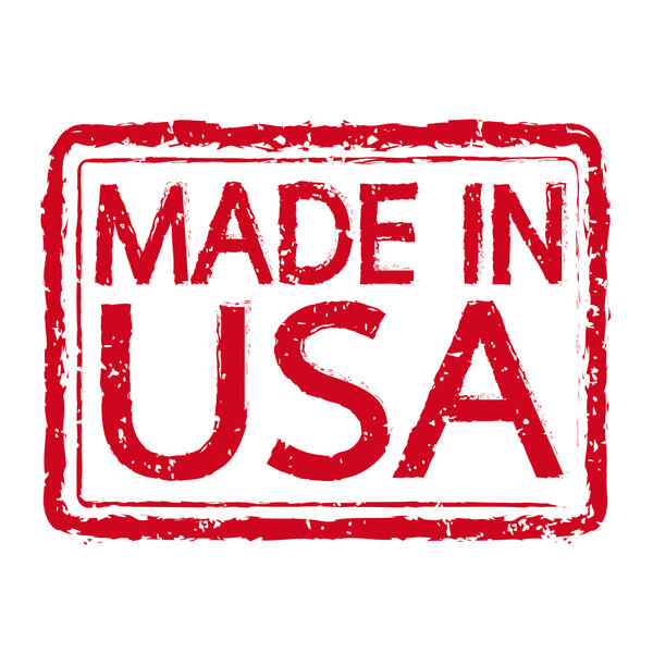 MADE IN USA Rubber Stamp text Illustration