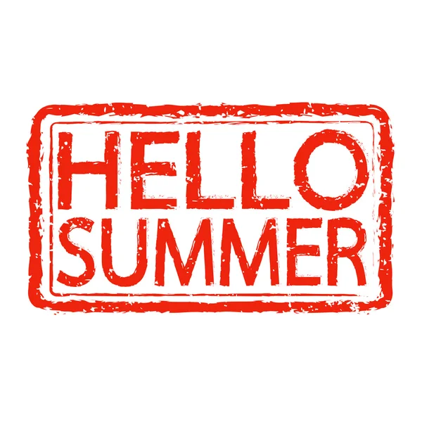 SUMMER HELLO diseño de texto de sello — Archivo Imágenes Vectoriales