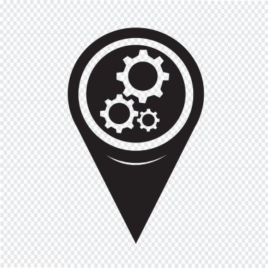 Map Pointer Gear Icon