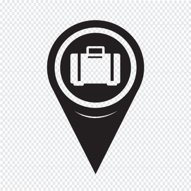 Map Pointer Luggage Icon