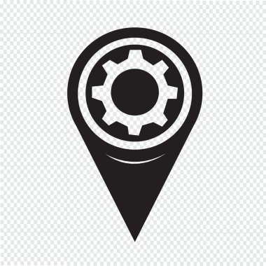 Map Pointer Gear Icon