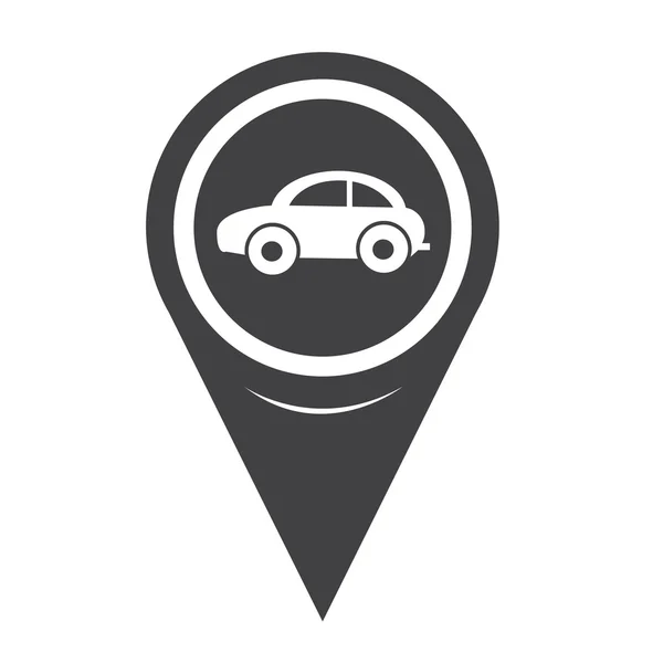 Mapa ponteiro ícone do carro — Vetor de Stock