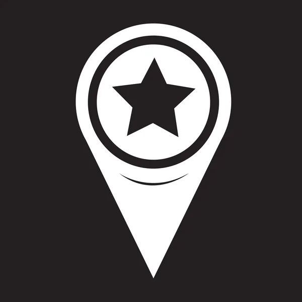 Mapa icono estrella puntero — Vector de stock