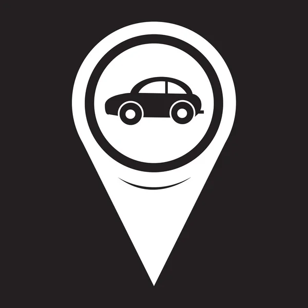 Mapa Pointer icono del coche — Vector de stock