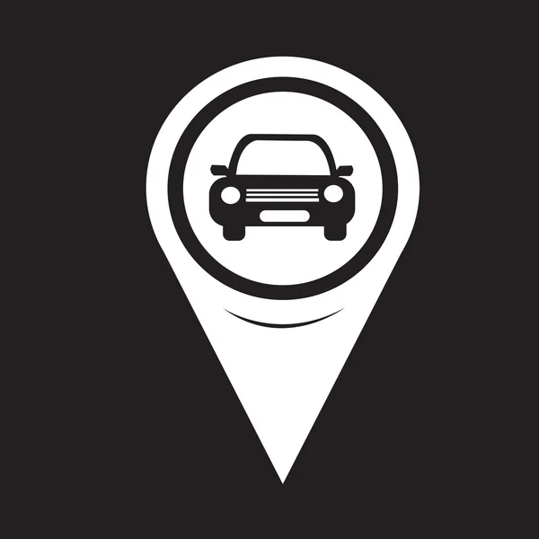 Mapa Pointer icono del coche — Vector de stock