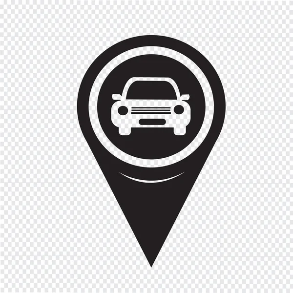 Χάρτης δείκτη εικονιδίων αυτοκινήτων — Διανυσματικό Αρχείο
