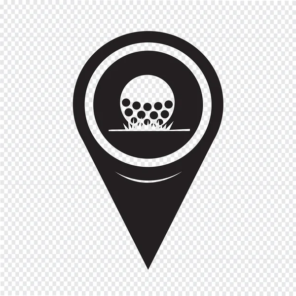 Mapa wskaźnik Golf ikona — Wektor stockowy