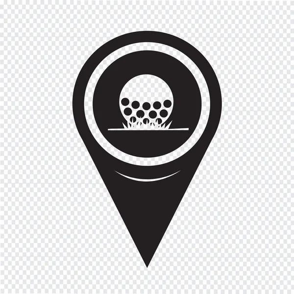 Carte géographique Pointer Golf Icon — Image vectorielle