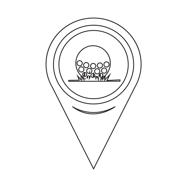 Map Pointer Golf Icon — Stock Vector
