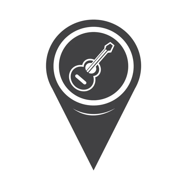 Map Pointer Guitar Icon — Stock Vector