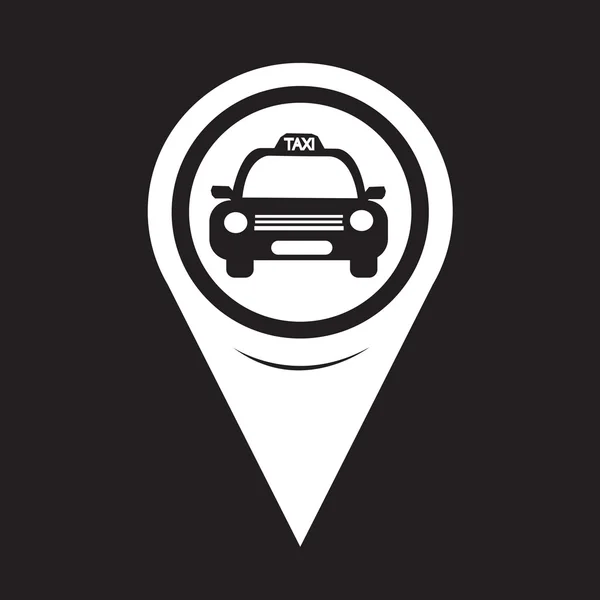 Mapa Pointer Taxi Icono — Vector de stock