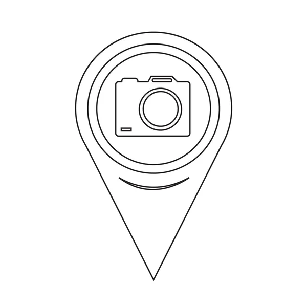 Mapa Pointer Camera Icon — Archivo Imágenes Vectoriales