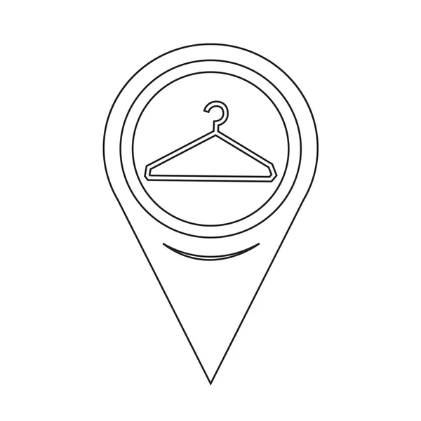 Mapa Pointer Percha de ropa Icono — Vector de stock
