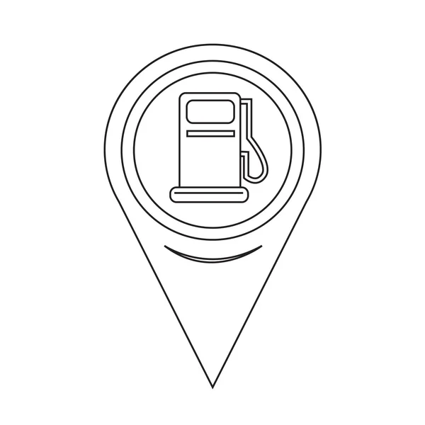 Carte géographique Icône de pompe à essence pointeur — Image vectorielle