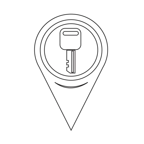 Mapa wskaźnik ikona klucz — Wektor stockowy