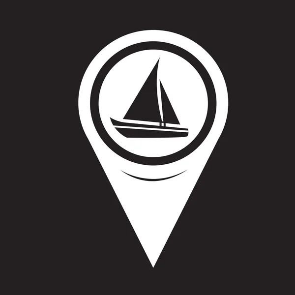 Kartenzeiger Segelboot-Symbol — Stockvektor