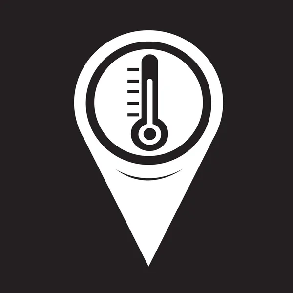 Kaartpictogram aanwijzer Thermometer — Stockvector