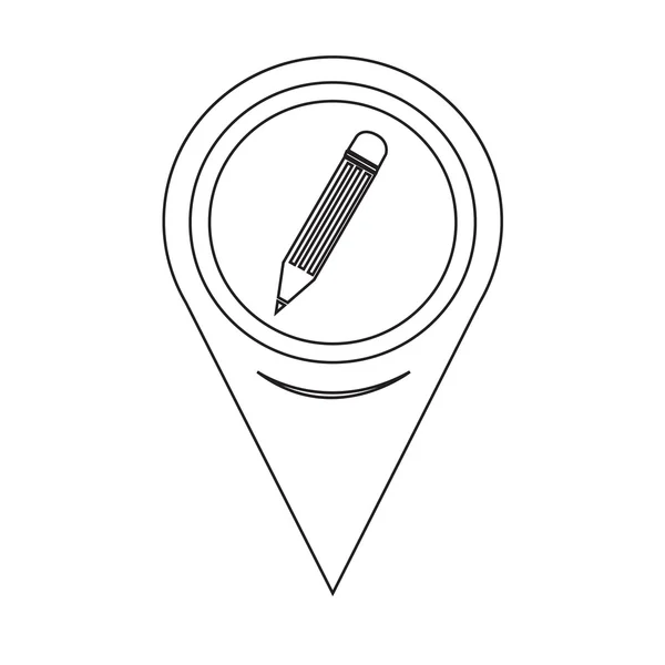 Mapa puntero lápiz icono — Vector de stock