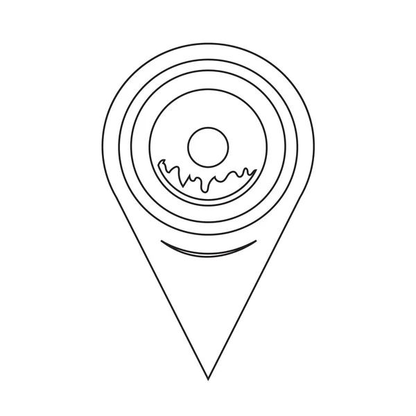 Carte géographique Pointer Donut Icon — Image vectorielle