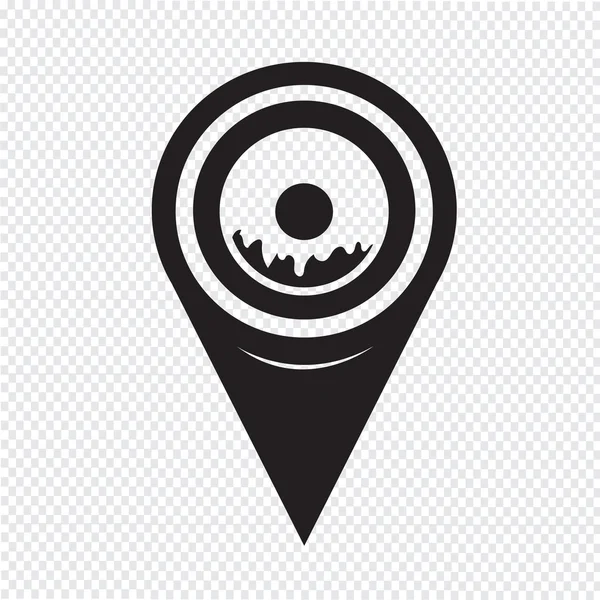 Map Pointer Donut Icon — Stok Vektör