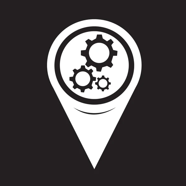 Map Pointer Gear Icon — Stockový vektor