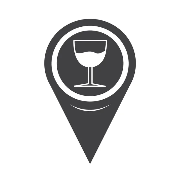 Mapa Pointer Glass Drink Icon — Vetor de Stock