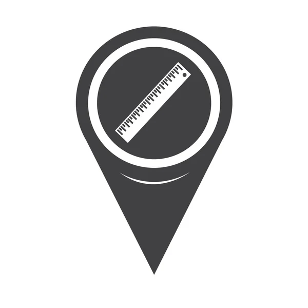 Map Pointer Ruler Icon — Stockvector