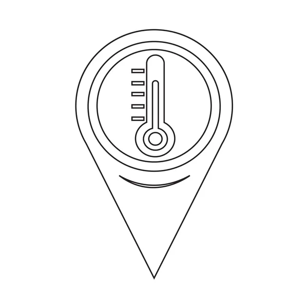 Mapa ícone do termômetro ponteiro — Vetor de Stock
