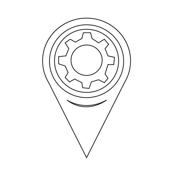 Map Pointer Gear Icon — Wektor stockowy