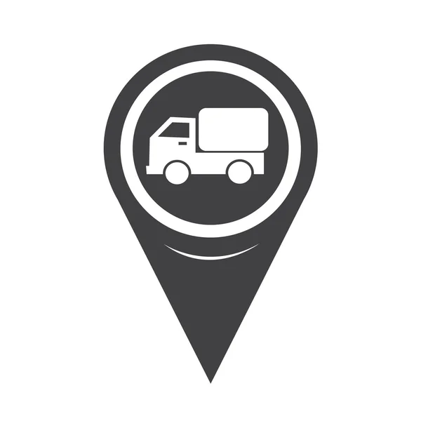 Mapa Pointer coche carro icono — Vector de stock
